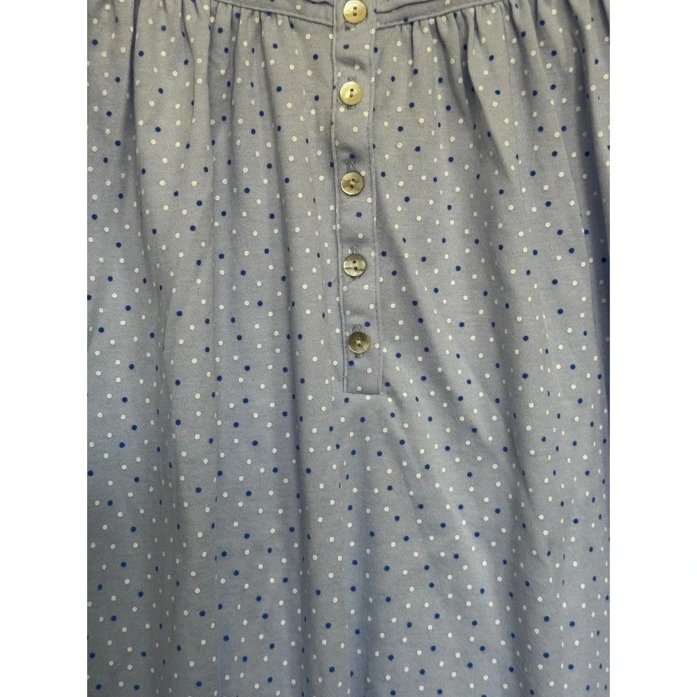Eileen West NWOT Blue Polka Dot Lace Trim Long Sleeve Nightgown XXL 22/24 Mom
